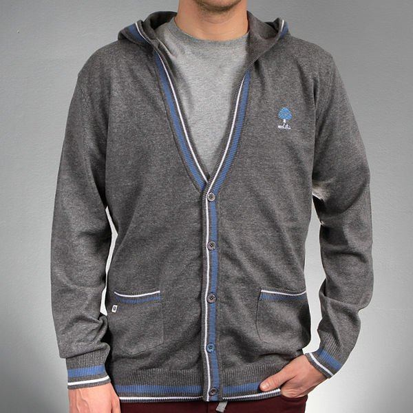 Sweter CARDIGAN HOOD heather grey 