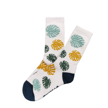 Skarpetki Malita LEAVES white/green