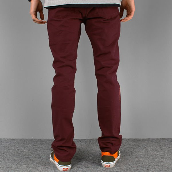 Spodnie STRIPES maroon NEW slim fit