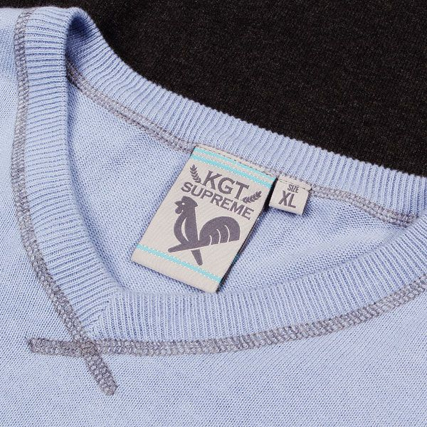 Sweater KGT V-Neck blue/heather grey