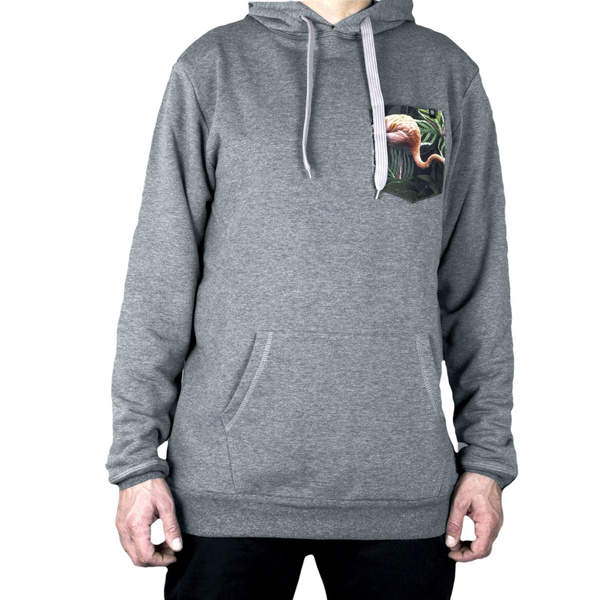 Bluza Malita heathergrey flamingo pocket