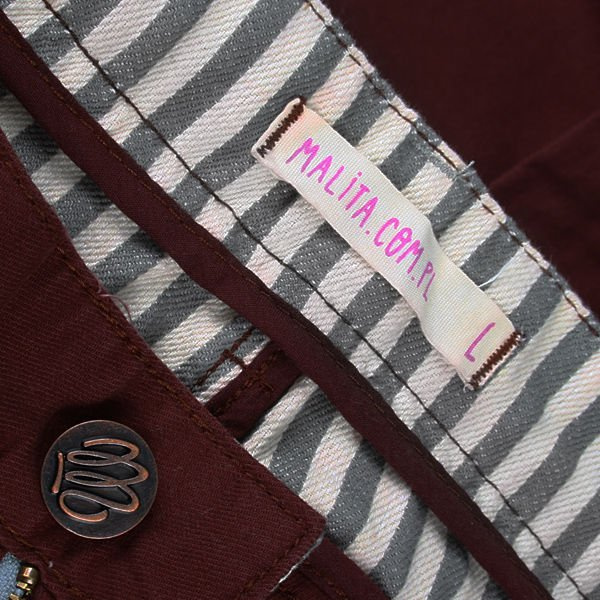 Spodnie STRIPES maroon NEW slim fit