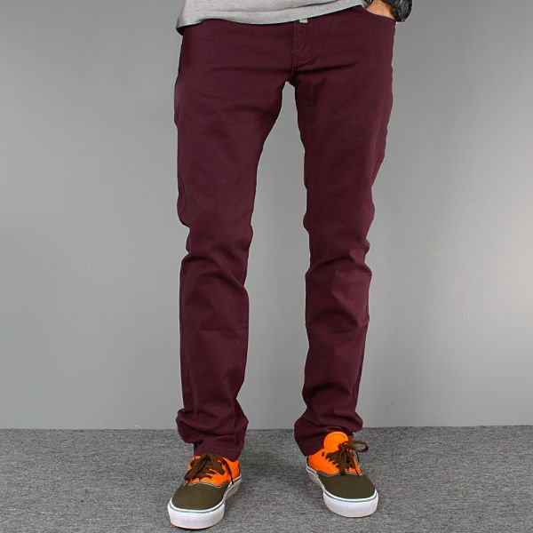 Spodnie STRIPES maroon NEW slim fit