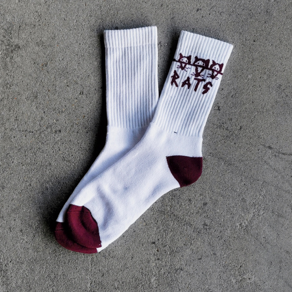 Skarpetki Mlt Rats white/burgundy