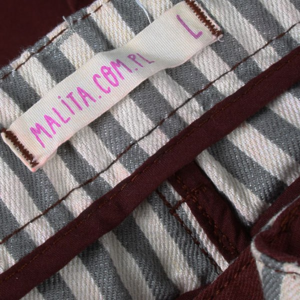 Spodnie STRIPES maroon NEW slim fit