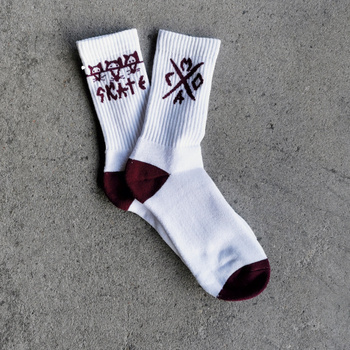 Skarpetki Mlt Rats white/burgundy